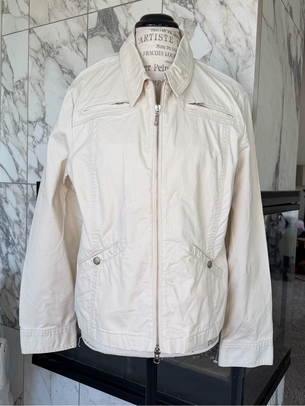 NWT Caslon Outerwear Women's Lightweight Cream Zip-Front Jacket XL